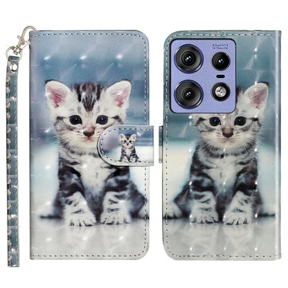For Motorola Edge 50 Pro 5G Case 3D Pattern Printed Phone Leather Phone Cover