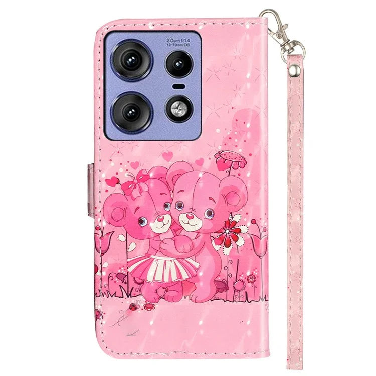 For Motorola Edge 50 Pro 5G Case 3D Pattern Printed Phone Leather Phone Cover