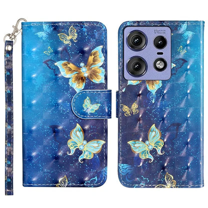 For Motorola Edge 50 Pro 5G Case 3D Pattern Printed Phone Leather Phone Cover