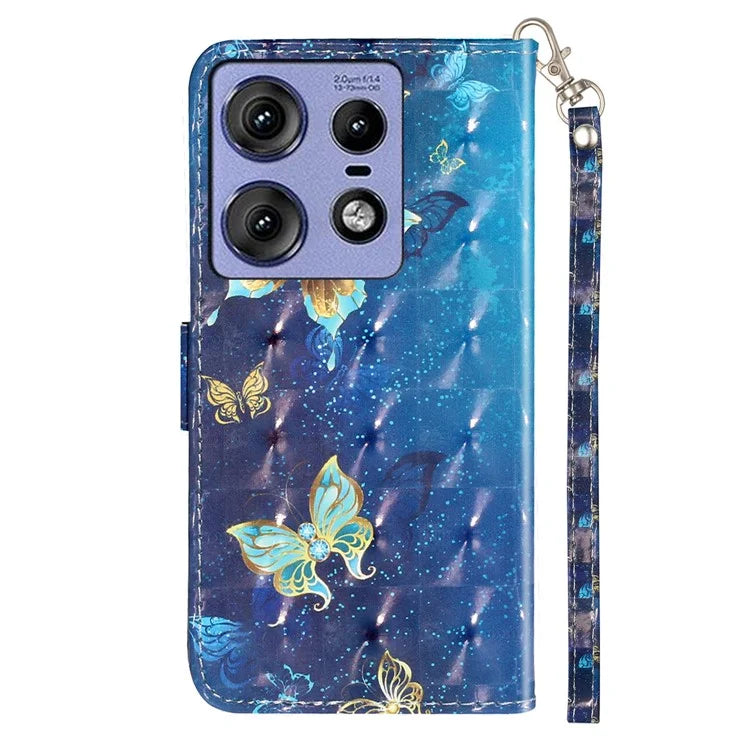 For Motorola Edge 50 Pro 5G Case 3D Pattern Printed Phone Leather Phone Cover