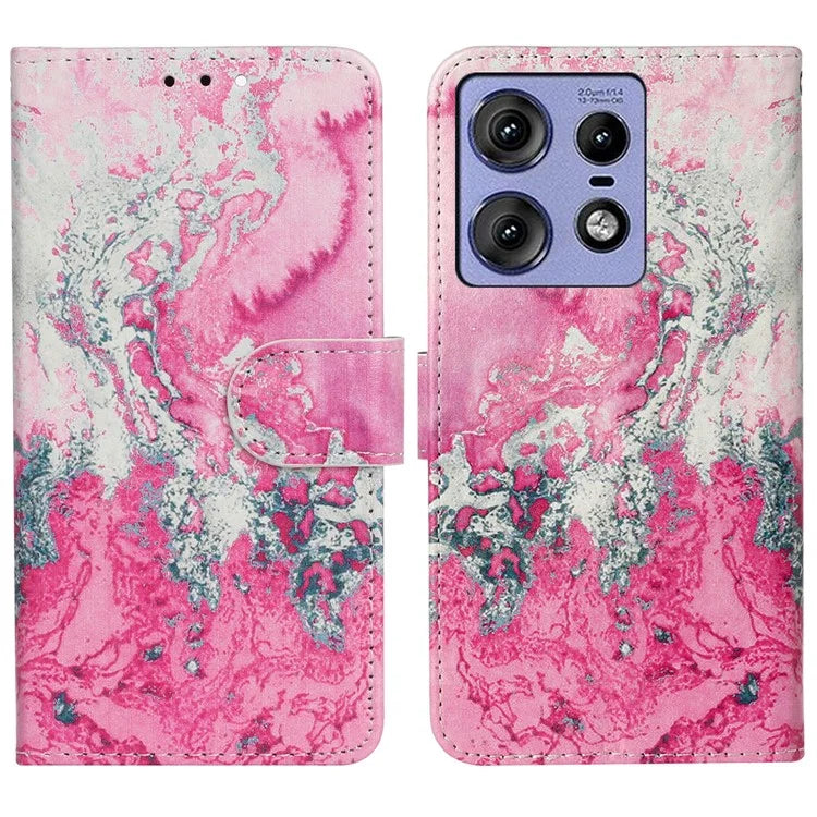 For Motorola Edge 50 Pro 5G Case Pattern PU Leather Flip Phone Cover