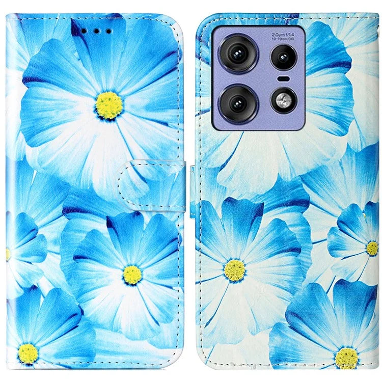 For Motorola Edge 50 Pro 5G Case Pattern PU Leather Flip Phone Cover