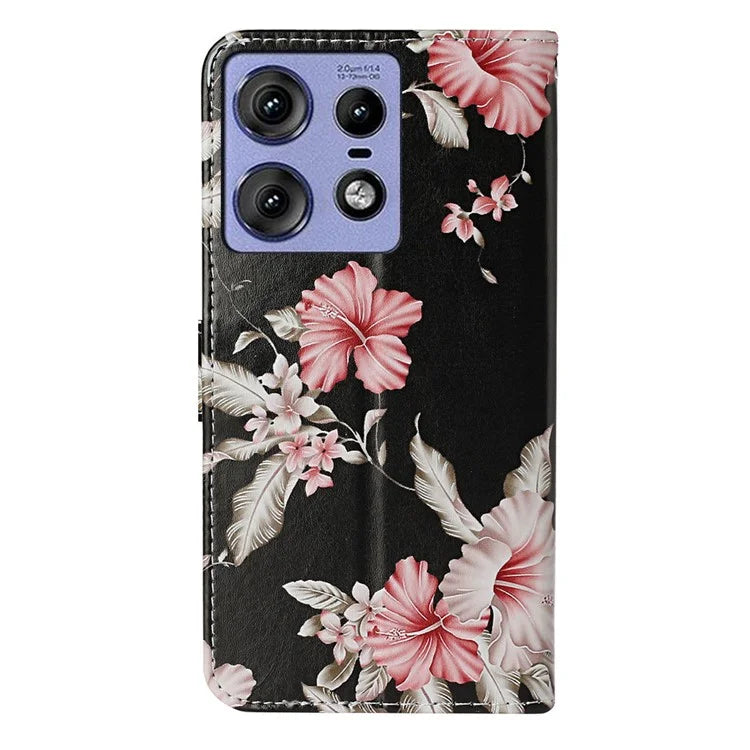 For Motorola Edge 50 Pro 5G Case Pattern PU Leather Flip Phone Cover