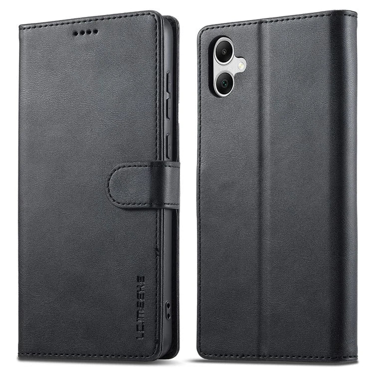 LC.IMEEKE For Samsung Galaxy A06 Case Calf Texture PU Leather Stand Wallet Phone Cover