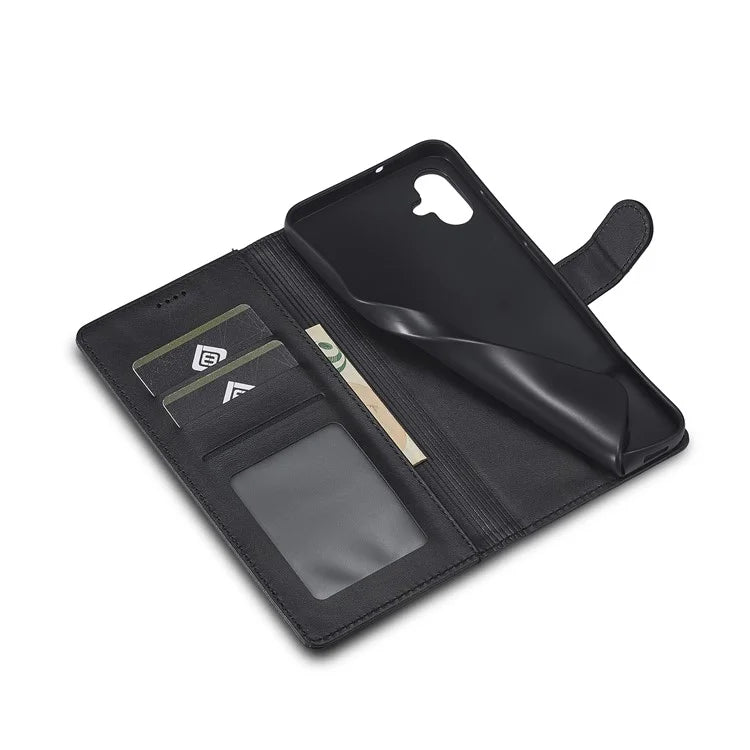 LC.IMEEKE For Samsung Galaxy A06 Case Calf Texture PU Leather Stand Wallet Phone Cover