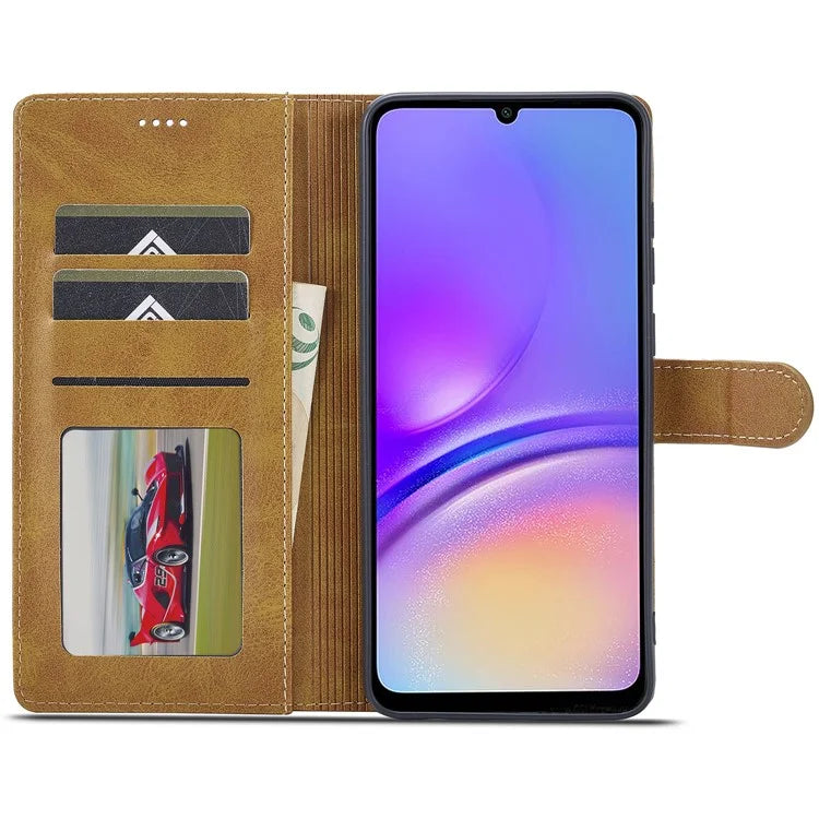 LC.IMEEKE For Samsung Galaxy A06 Case Calf Texture PU Leather Stand Wallet Phone Cover