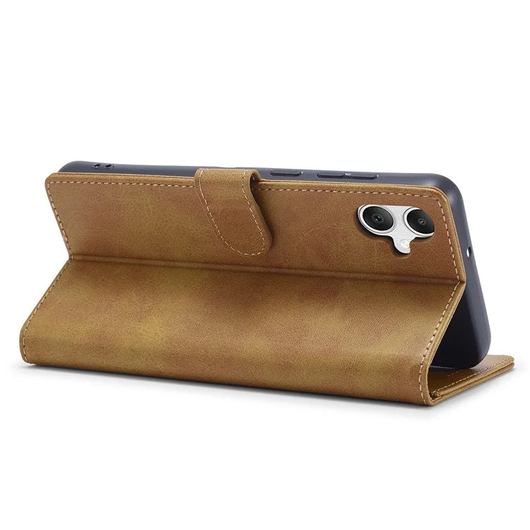 LC.IMEEKE For Samsung Galaxy A06 Case Calf Texture PU Leather Stand Wallet Phone Cover