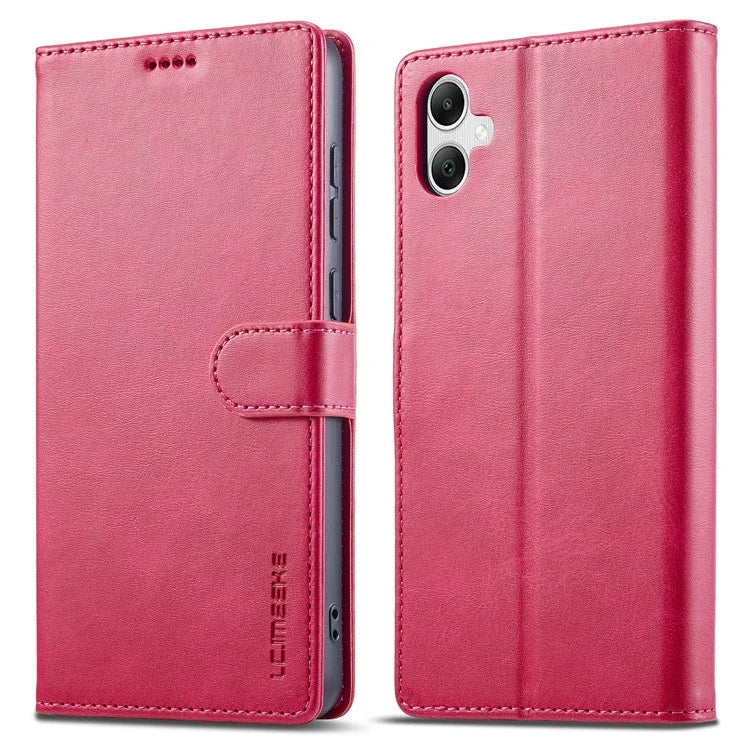 LC.IMEEKE For Samsung Galaxy A06 Case Calf Texture PU Leather Stand Wallet Phone Cover