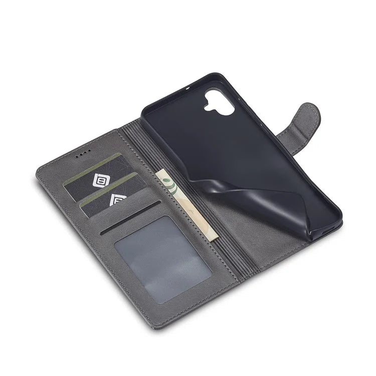 LC.IMEEKE For Samsung Galaxy A06 Case Calf Texture PU Leather Stand Wallet Phone Cover