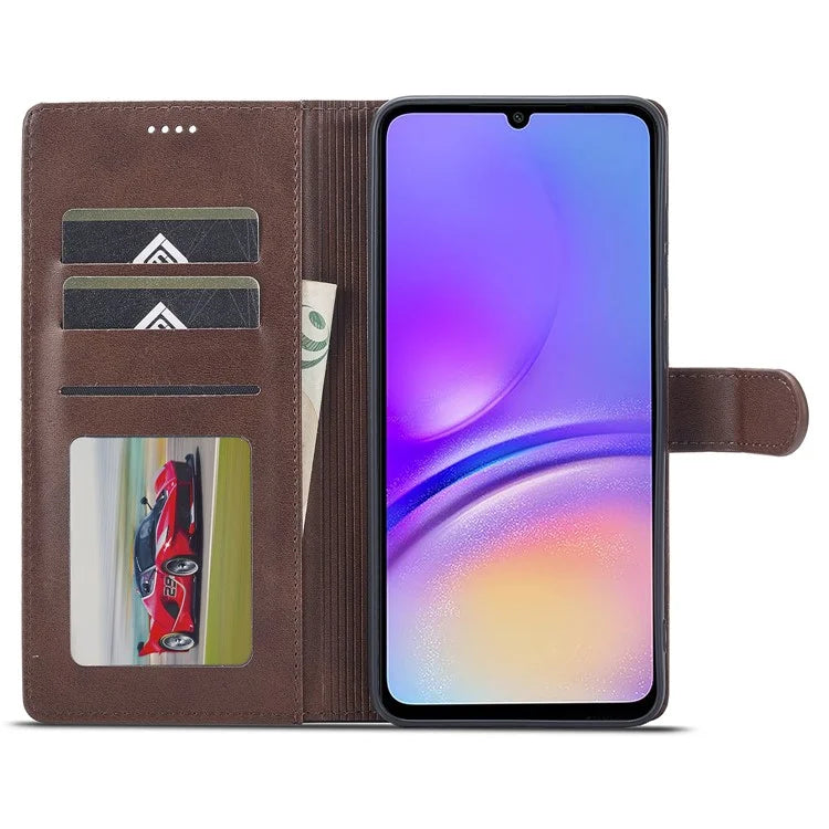 LC.IMEEKE For Samsung Galaxy A06 Case Calf Texture PU Leather Stand Wallet Phone Cover