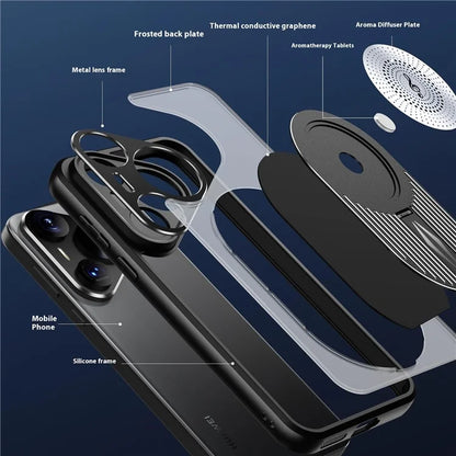For Huawei Pura 70 Pro+ / Pura 70 Pro Case Compatible with MagSafe Heat Dissipation Aromatherapy Kickstand Silicone+PC Phone Cover