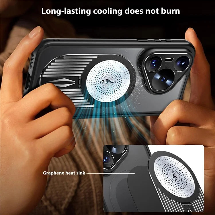 For Huawei Pura 70 Pro+ / Pura 70 Pro Case Compatible with MagSafe Heat Dissipation Aromatherapy Kickstand Silicone+PC Phone Cover