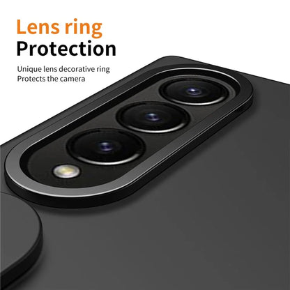 For Samsung Galaxy Z Fold3 5G Case Kickstand Wristband PC Phone Cover with Tempered Glass Film