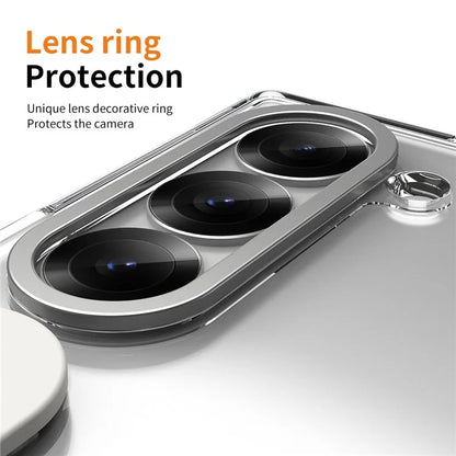 For Samsung Galaxy Z Fold5 5G Case Kickstand Wristband PC Phone Cover with Tempered Glass Film