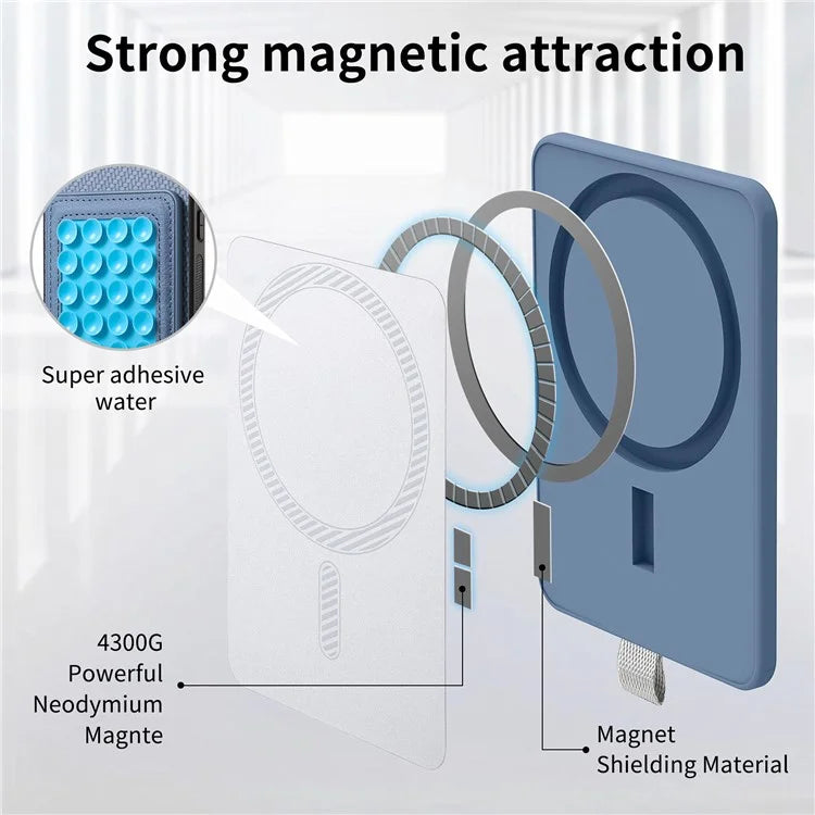 For iPhone 16 Pro Max Case Carbon Fiber Texture Leather Back Cover with Magnetic Detachable Suction Cup
