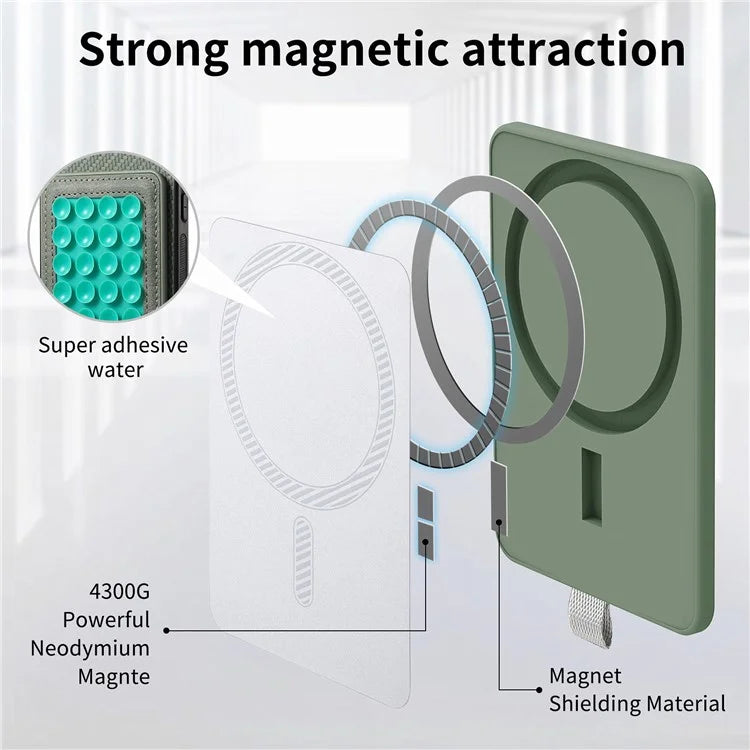 For iPhone 16 Pro Max Case Carbon Fiber Texture Leather Back Cover with Magnetic Detachable Suction Cup