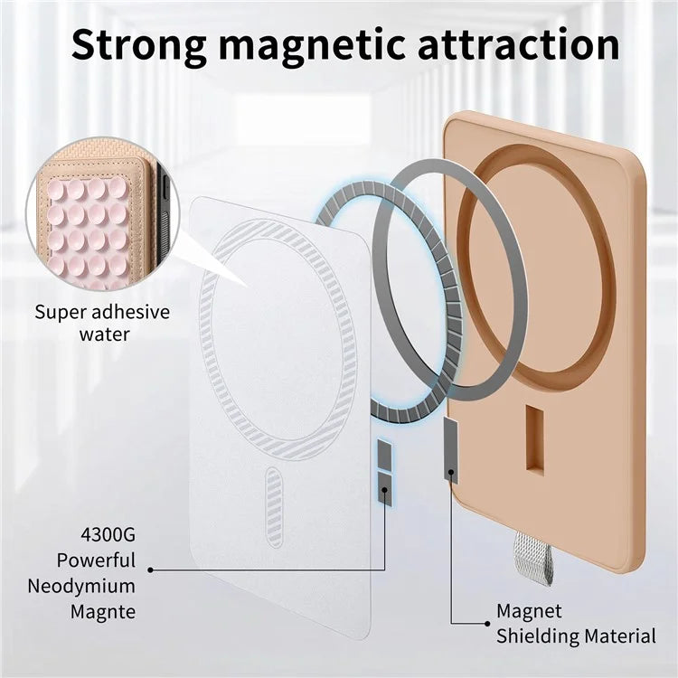For iPhone 16 Pro Max Case Carbon Fiber Texture Leather Back Cover with Magnetic Detachable Suction Cup