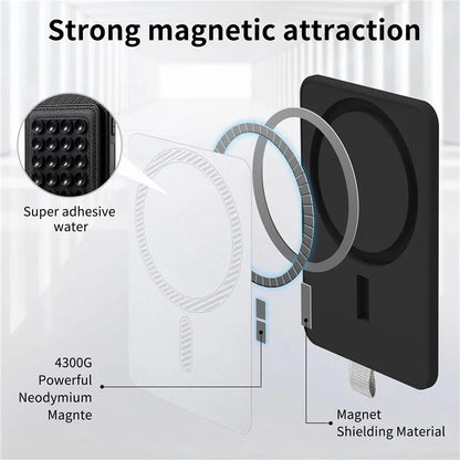 For iPhone 16 Pro Max Case Carbon Fiber Texture Leather Back Cover with Magnetic Detachable Suction Cup