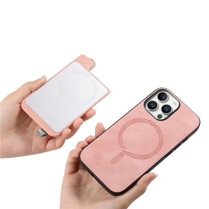 For iPhone 16 Pro Max Case Wristband Kickstand Leather+TPU Phone Cover Detachable Card Holder
