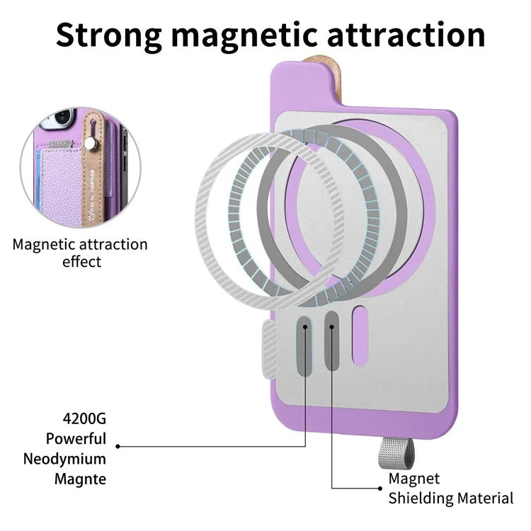 For iPhone 16 Pro Max Case Wristband Kickstand Leather+TPU Phone Cover Detachable Card Holder