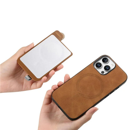 For iPhone 16 Pro Max Case Wristband Kickstand Leather+TPU Phone Cover Detachable Card Holder