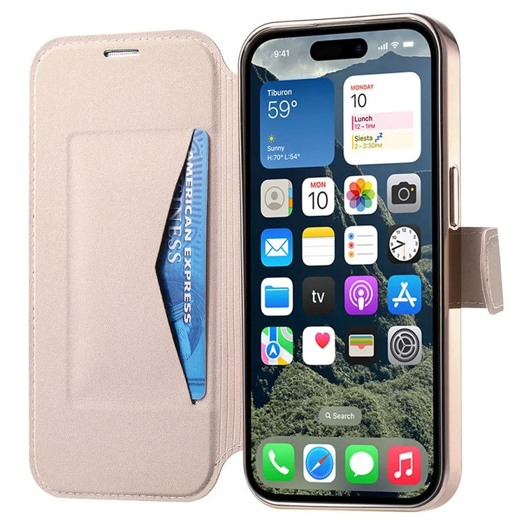 CASENEO For iPhone 16 Pro Max Case with Lens Film TPU Inner Shell Detachable Leather Phone Cover