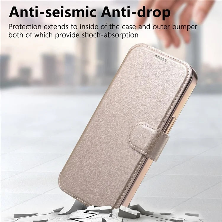 CASENEO For iPhone 16 Pro Max Case with Lens Film TPU Inner Shell Detachable Leather Phone Cover