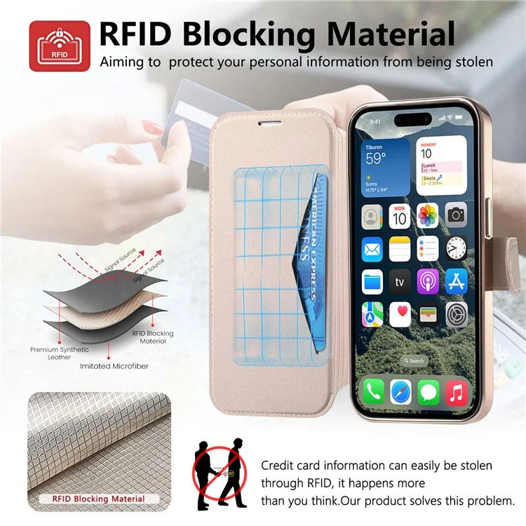 CASENEO For iPhone 16 Pro Max Case with Lens Film TPU Inner Shell Detachable Leather Phone Cover