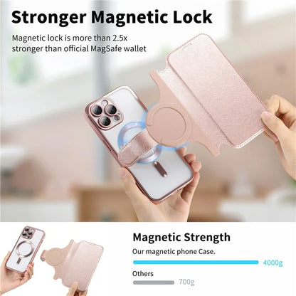 CASENEO For iPhone 16 Pro Max Case with Lens Film TPU Inner Shell Detachable Leather Phone Cover