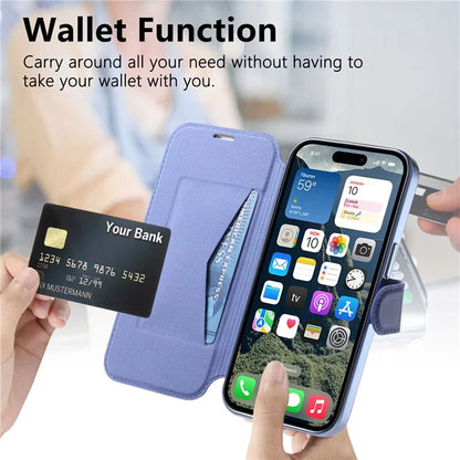 CASENEO For iPhone 16 Pro Max Case with Lens Film TPU Inner Shell Detachable Leather Phone Cover
