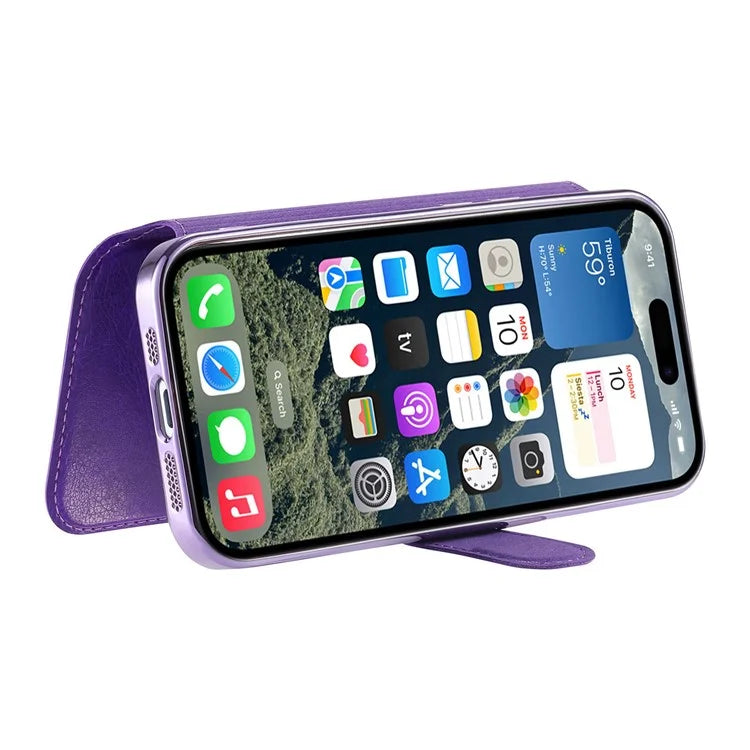 CASENEO For iPhone 16 Pro Max Case with Lens Film TPU Inner Shell Detachable Leather Phone Cover