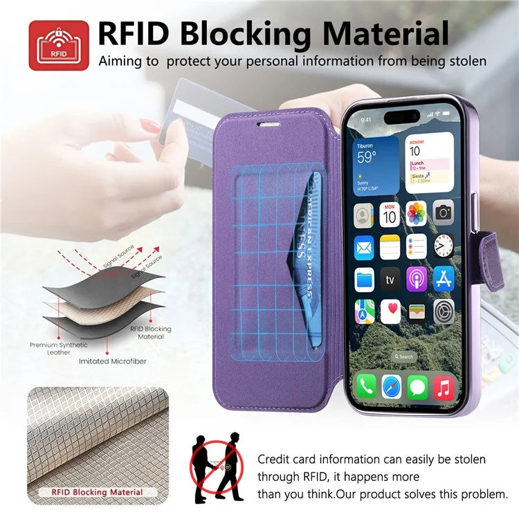 CASENEO For iPhone 16 Pro Max Case with Lens Film TPU Inner Shell Detachable Leather Phone Cover