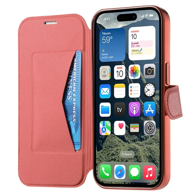 CASENEO For iPhone 16 Pro Max Case with Lens Film TPU Inner Shell Detachable Leather Phone Cover
