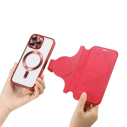 CASENEO For iPhone 16 Pro Max Case with Lens Film TPU Inner Shell Detachable Leather Phone Cover