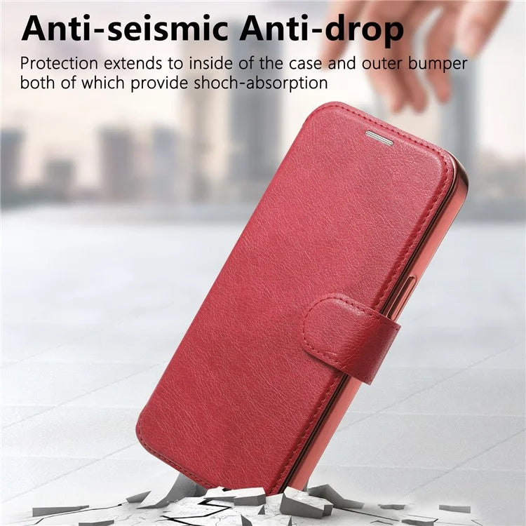 CASENEO For iPhone 16 Pro Max Case with Lens Film TPU Inner Shell Detachable Leather Phone Cover