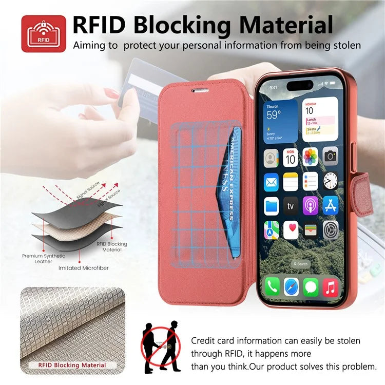 CASENEO For iPhone 16 Pro Max Case with Lens Film TPU Inner Shell Detachable Leather Phone Cover