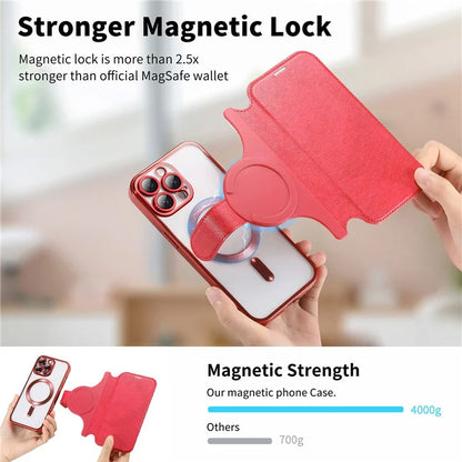 CASENEO For iPhone 16 Pro Max Case with Lens Film TPU Inner Shell Detachable Leather Phone Cover
