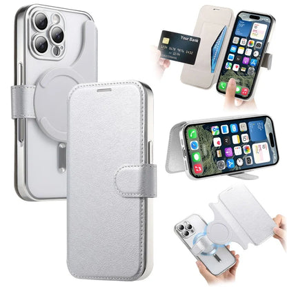 CASENEO For iPhone 16 Pro Max Case with Lens Film TPU Inner Shell Detachable Leather Phone Cover