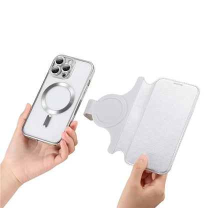 CASENEO For iPhone 16 Pro Max Case with Lens Film TPU Inner Shell Detachable Leather Phone Cover