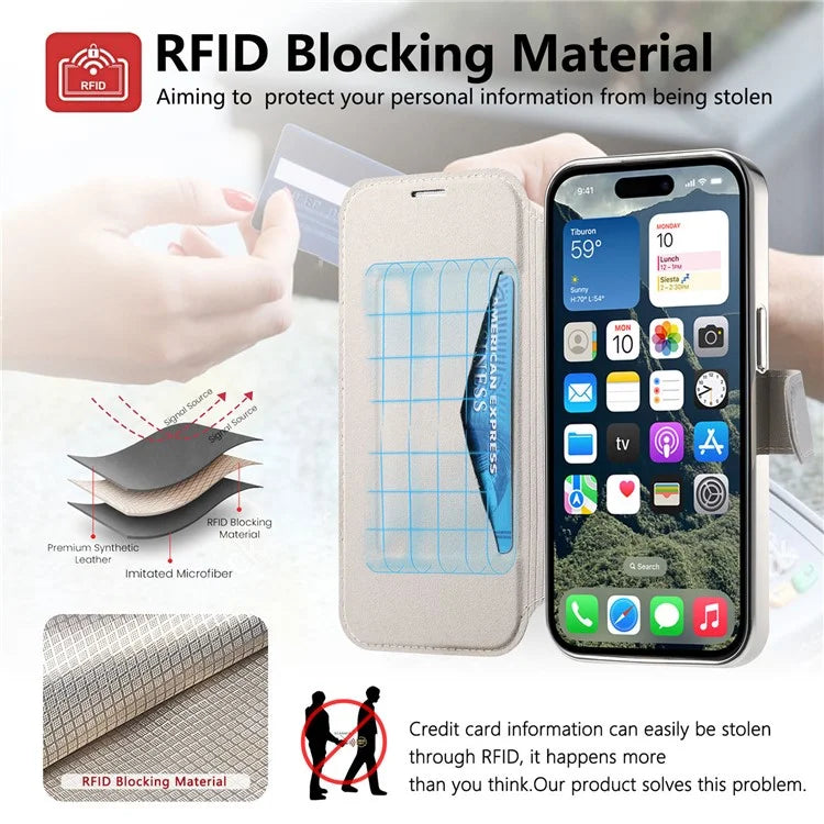CASENEO For iPhone 16 Pro Max Case with Lens Film TPU Inner Shell Detachable Leather Phone Cover