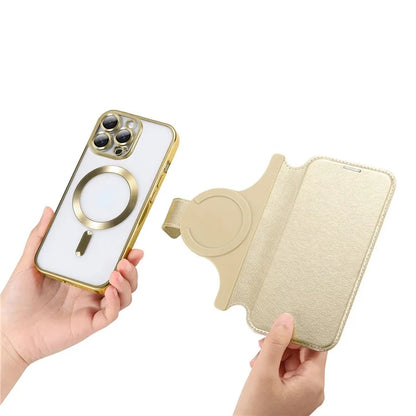 CASENEO For iPhone 16 Pro Max Case with Lens Film TPU Inner Shell Detachable Leather Phone Cover