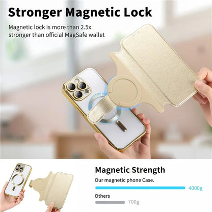 CASENEO For iPhone 16 Pro Max Case with Lens Film TPU Inner Shell Detachable Leather Phone Cover