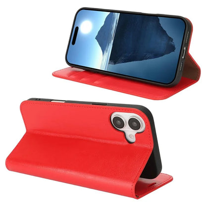 For iPhone 16 Case Crazy Horse Texture Split Leather Wallet Phone Cover