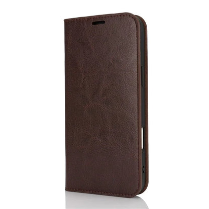 For iPhone 16 Plus Case Crazy Horse Texture Split Leather Wallet Phone Cover