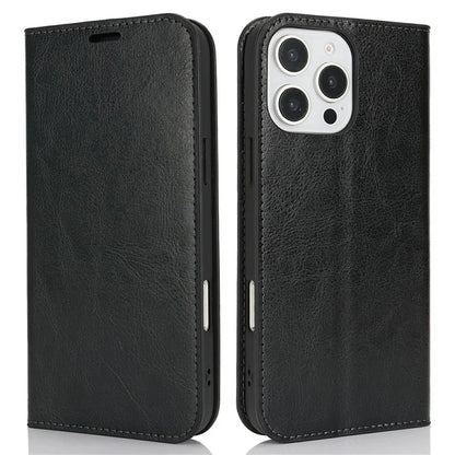 For iPhone 16 Pro Case Crazy Horse Texture Split Leather Wallet Phone Cover