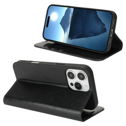 For iPhone 16 Pro Case Crazy Horse Texture Split Leather Wallet Phone Cover