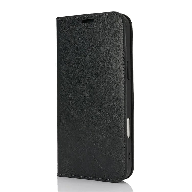 For iPhone 16 Pro Case Crazy Horse Texture Split Leather Wallet Phone Cover