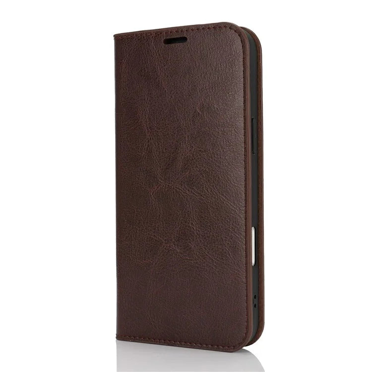 For iPhone 16 Pro Case Crazy Horse Texture Split Leather Wallet Phone Cover