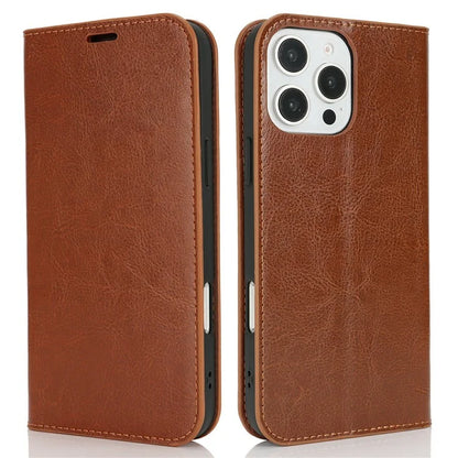 For iPhone 16 Pro Case Crazy Horse Texture Split Leather Wallet Phone Cover