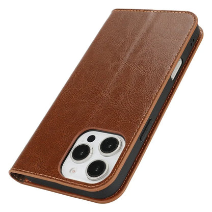 For iPhone 16 Pro Case Crazy Horse Texture Split Leather Wallet Phone Cover